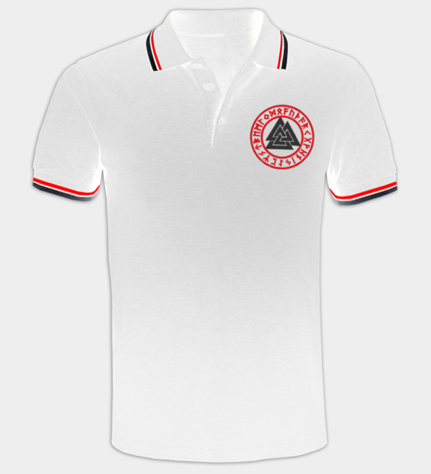 Valknut Runische Cirkel Geborduurd Poloshirt