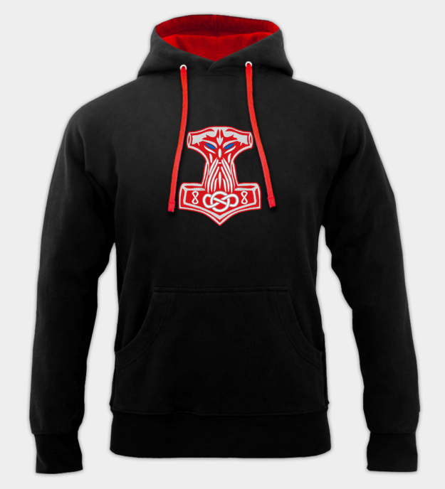 Thor's Hammer Geborduurde Hoodie