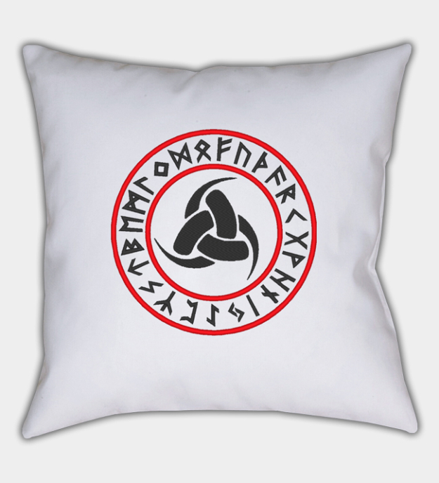 Odin's Drievoudige Geborduurde Kussenhoes