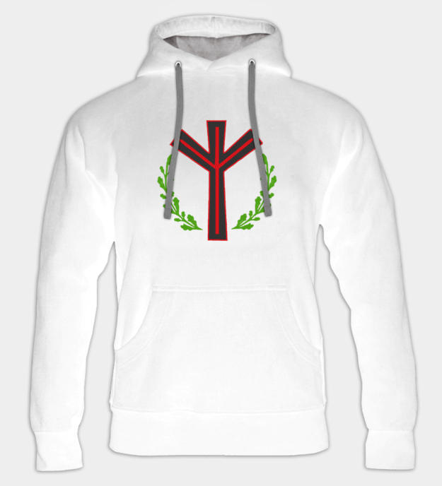 Algiz-rune geborduurde hoodie