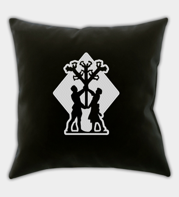 Algiz-motief geborduurde kussenhoes