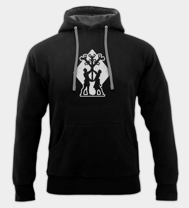 Algiz-motief geborduurde hoodie