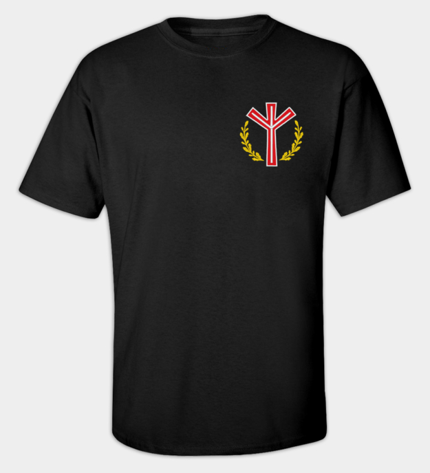 Algiz-rune geborduurde t-shirt