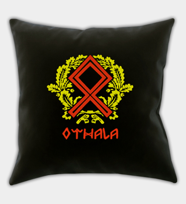 Othala-rune geborduurde kussenhoes
