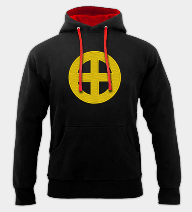 Zonnekruis geborduurde hoodie