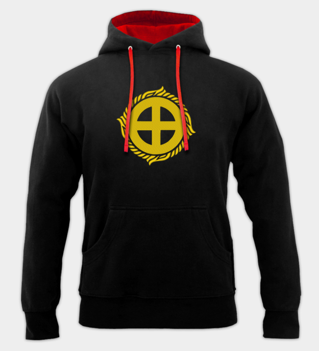 Zonnekruis geborduurde hoodie