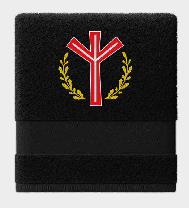 Algiz Rune Geborduurde Handdoek