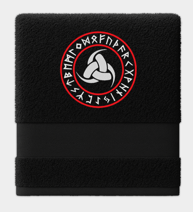 Hoorns van Odin Geborduurde Handdoek