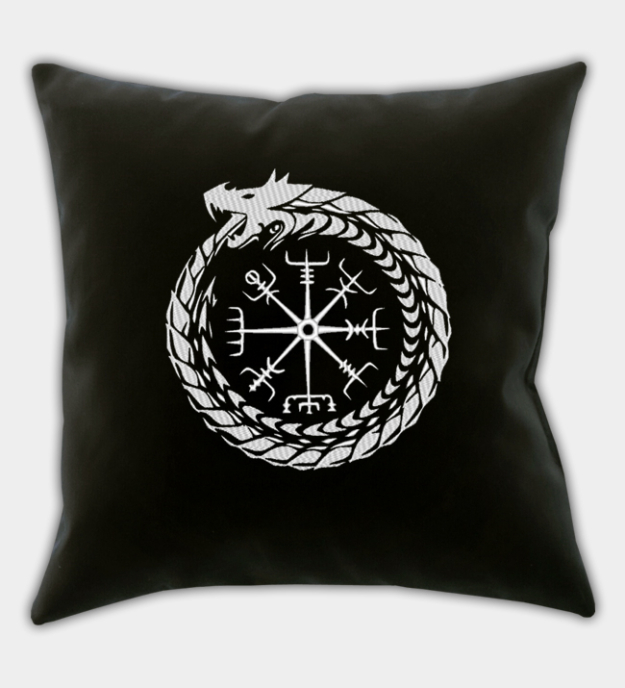 Midgardslang Geborduurde Sierkussensloop