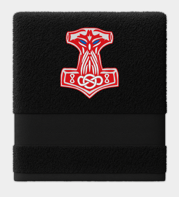 Thors Hamer Mjölnir Geborduurde Handdoek