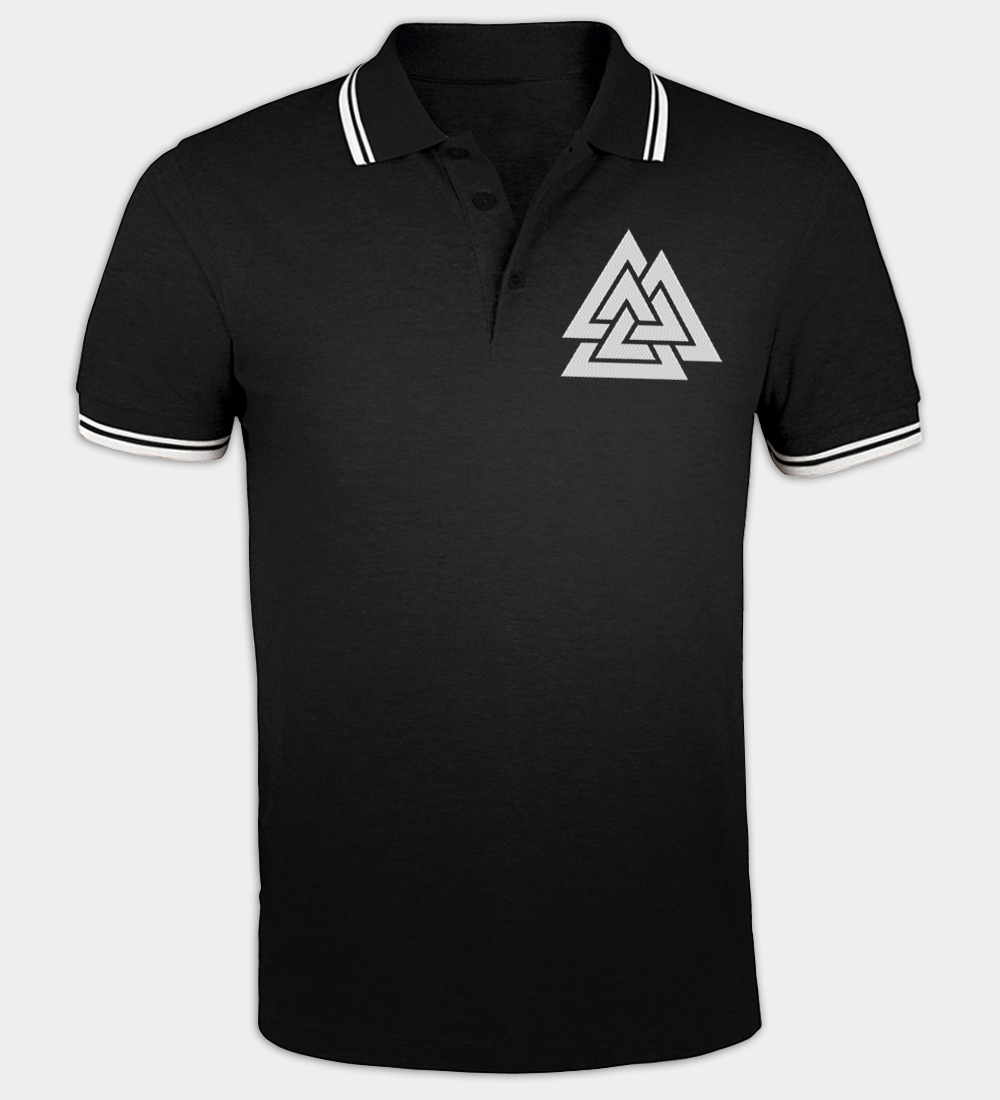 Valknut geborduurde poloshirt Valknut geborduurde poloshirt
