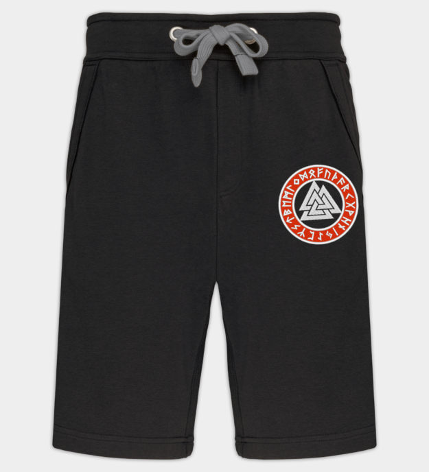 Valknut geborduurde bermudashorts