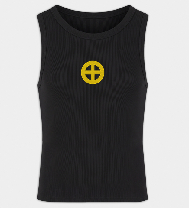 Sonnenkreuz geborduurde heren tanktop