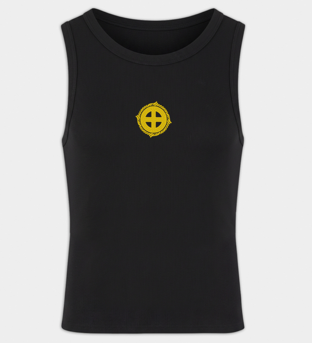 Zonnekruis geborduurde heren tanktop