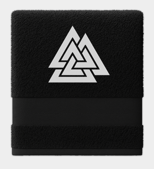 Valknut Geborduurde Handdoek