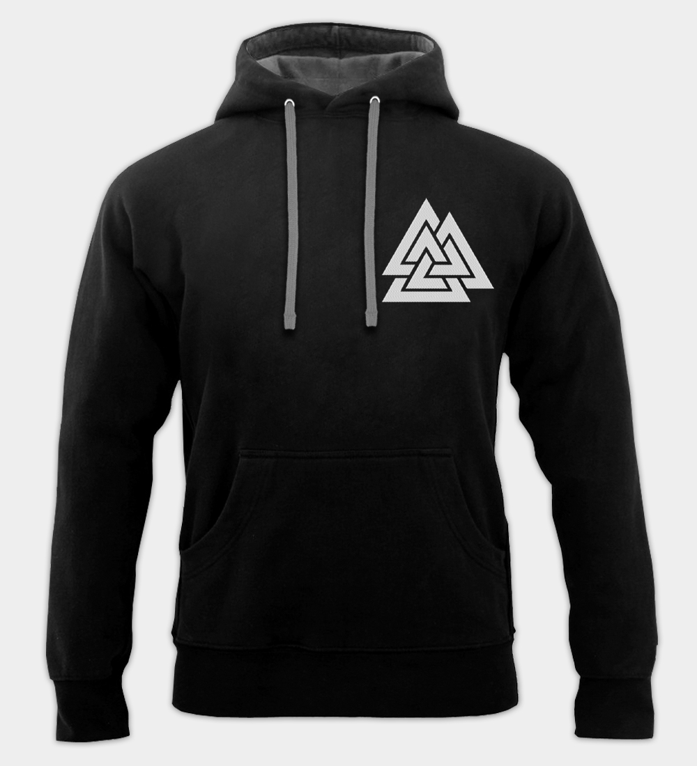 Valknut geborduurde hoodie Valknut geborduurde hoodie