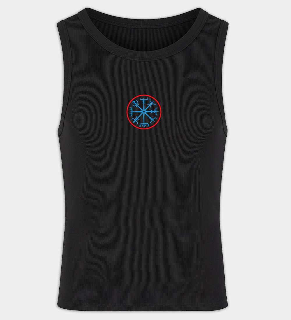 Vegvísir geborduurde heren tanktop Vegvísir geborduurde heren tanktop