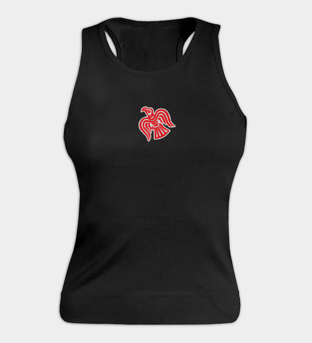 Vikingraaf-motief geborduurde dames tanktop